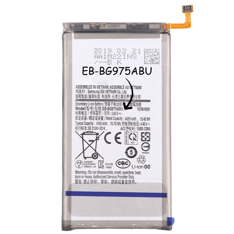 EB-BG973ABE 3400mAh Battery For Samsung Galaxy S10 G973 - Best Cell Phone Parts Distributor in Canada, Parts Source EB-BG973ABE 3400mAh Battery For Samsung Galaxy S10 G973 - Best Cell Phone Parts Distributor in Canada, Parts Source